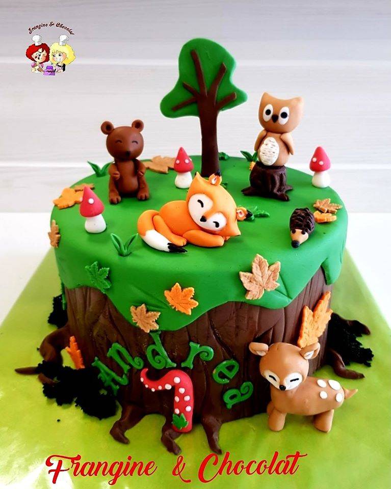 Gâteau Animaux de la Forêt - Ø 20 cm pour l'anniversaire de votre