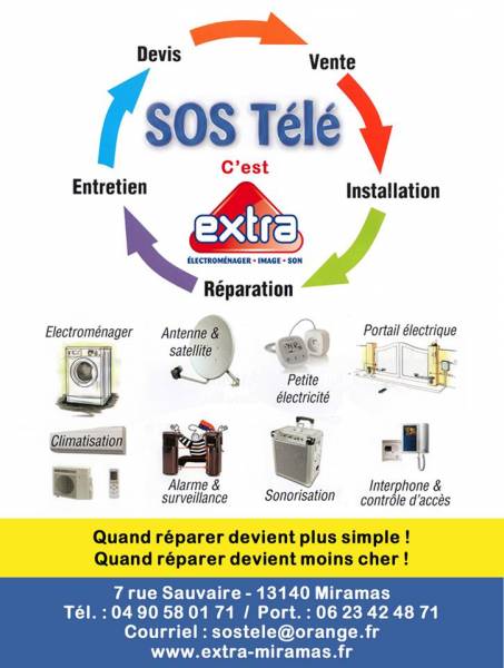 entreprise de vente dépannage entretient electro ménagé, TV- Hifi etc... sos tele miramas