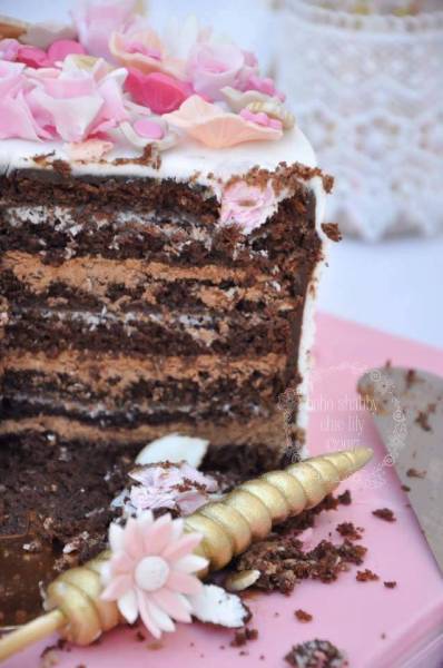 intérieur gâteau frangine et chocolat