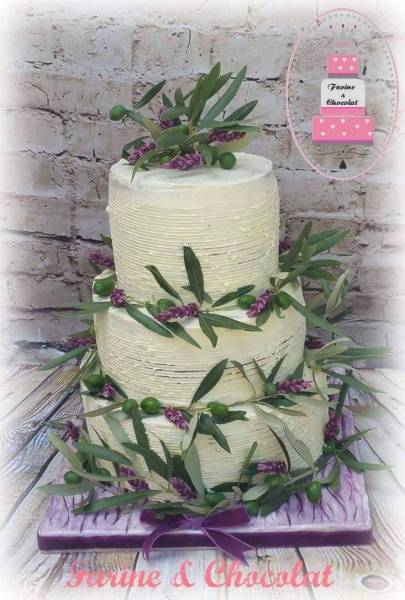 wedding cake naked cake décoration lavande et olivier provençal 13500 Martigues 